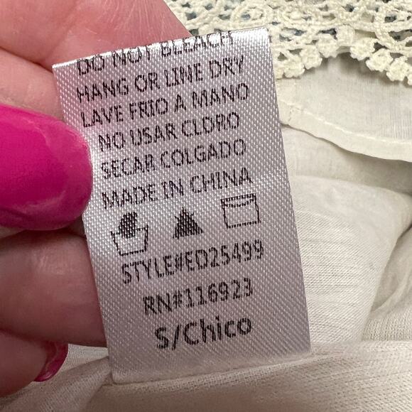 Easel Babydoll Smocked Antique Blue Cream Floral Damask Lace Trim Dress S Boho - Picture 10 of 13